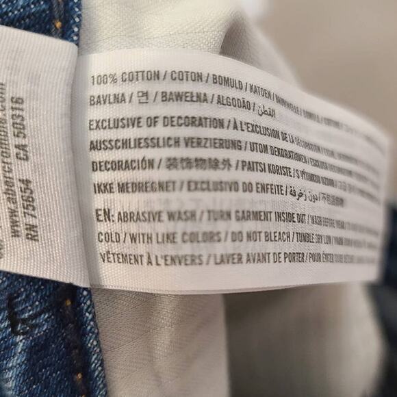 Abercrombie & Fitch Natural Rise Two Tone Raw Hem Denim Mini Skirt Size 0 - Picture 5 of 5